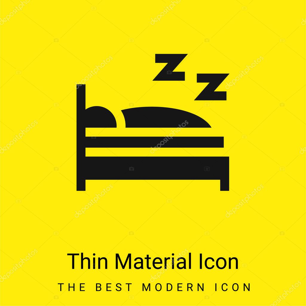Bed minimal bright yellow material icon