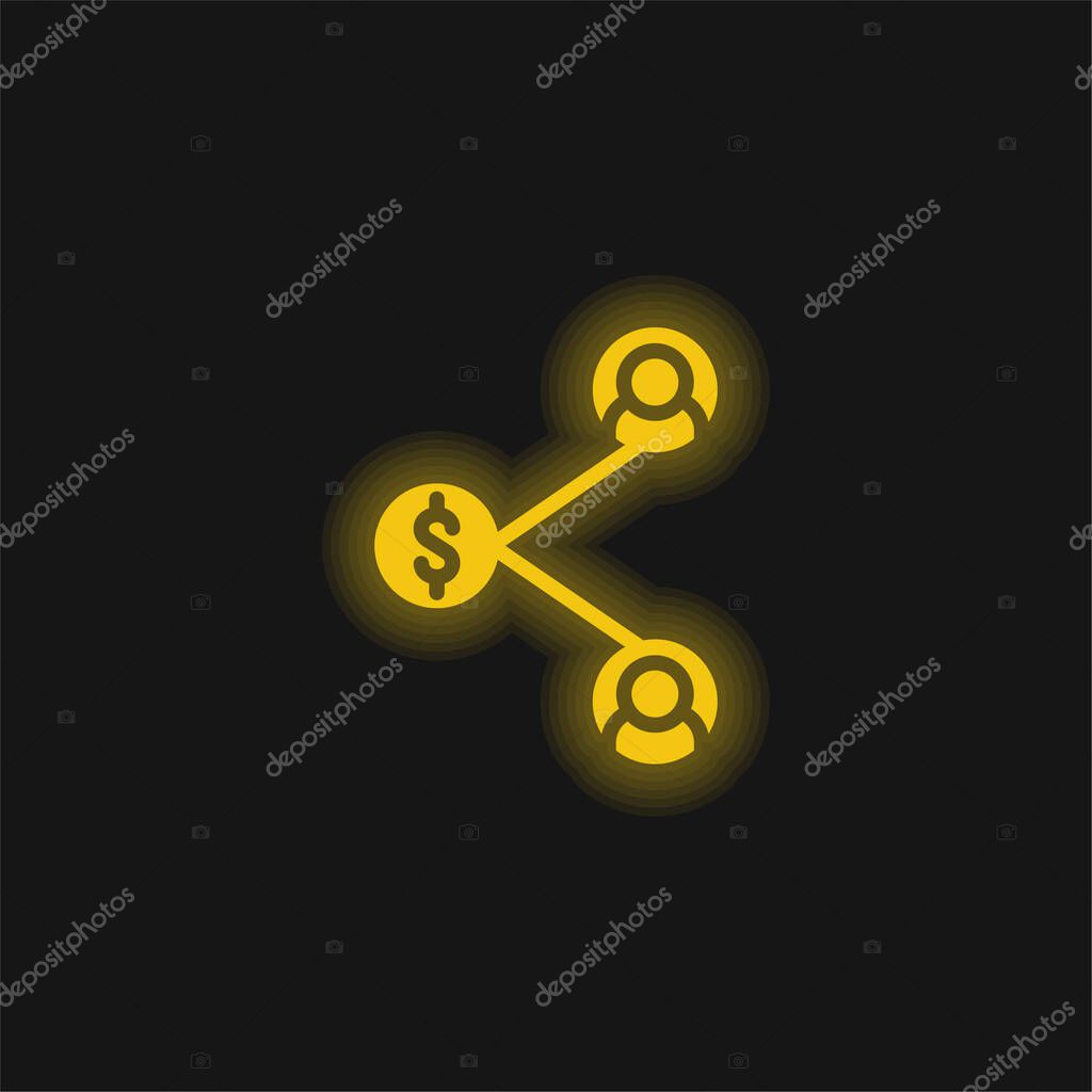 Affiliate Marketing yellow glowing neon icon