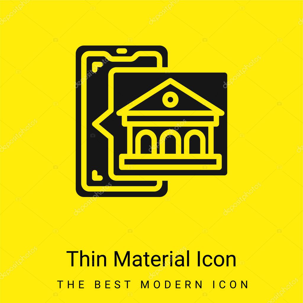 Bank minimal bright yellow material icon