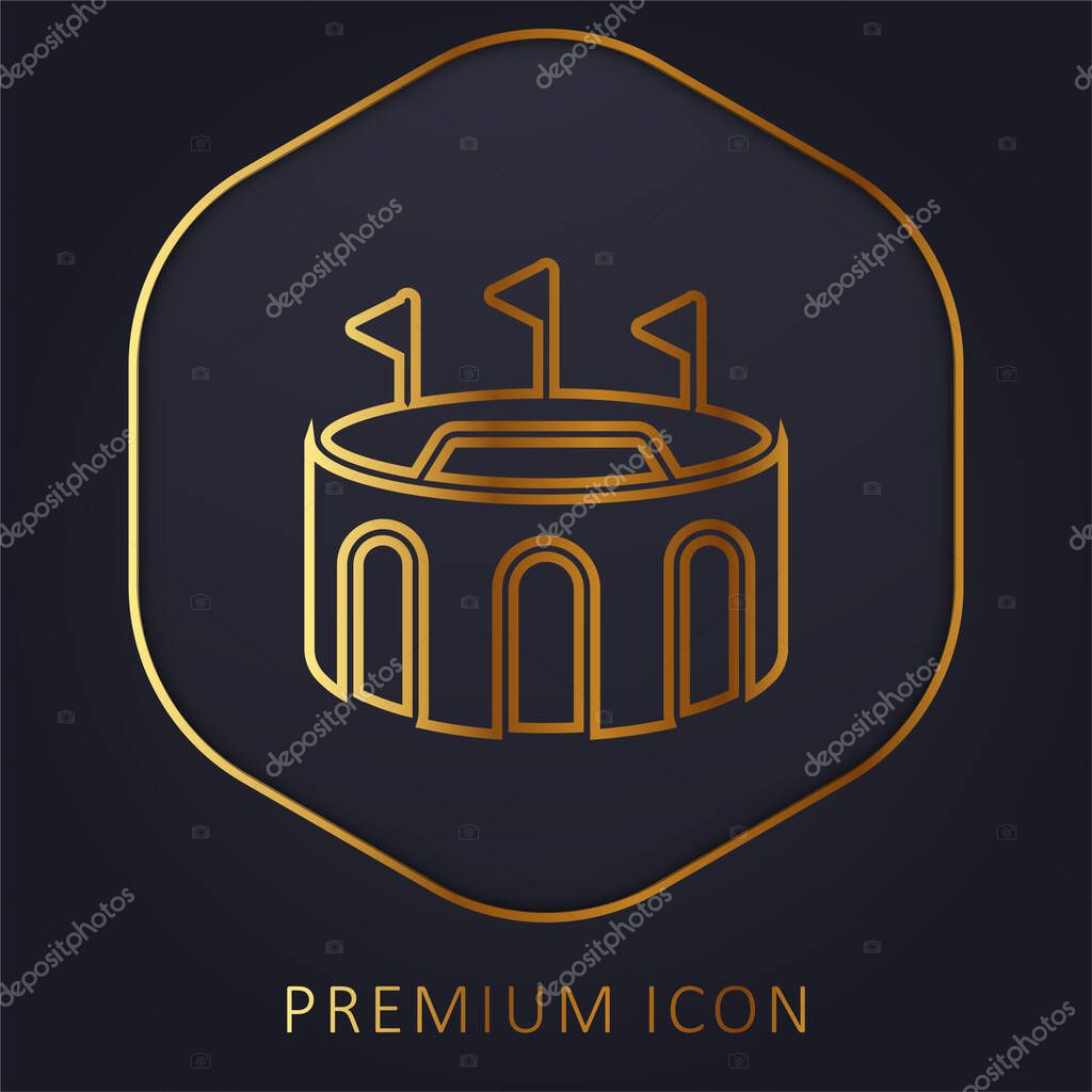 Arena golden line premium logo or icon