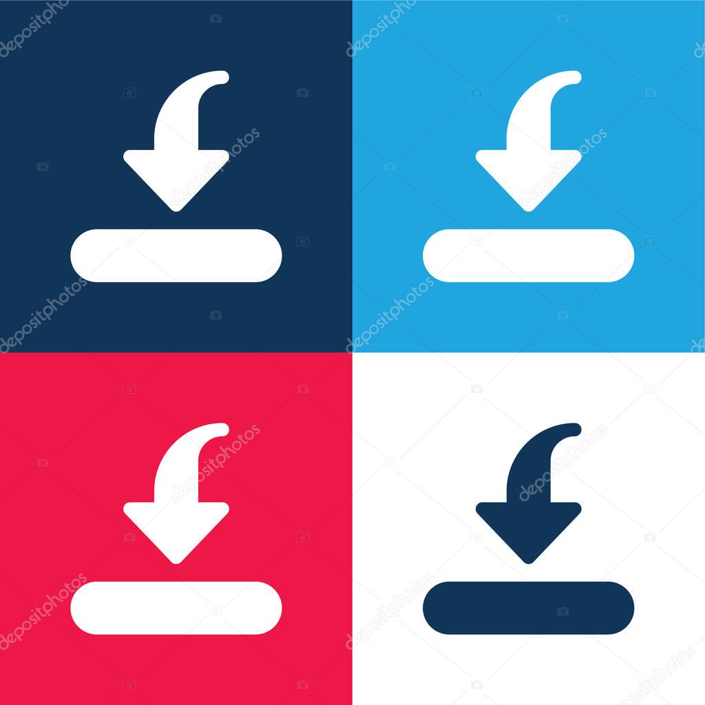 Bar blue and red four color minimal icon set