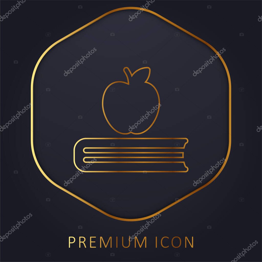 Book golden line premium logo or icon