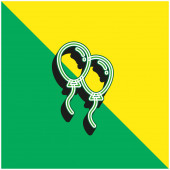 Lufik Zöld és sárga modern 3D vektor ikon logó