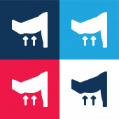 Arm blau und rot vier Farben minimales Symbol-Set