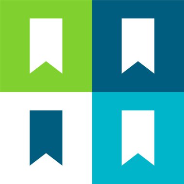 Yer imi Düz 4 renk minimal simgesi seti