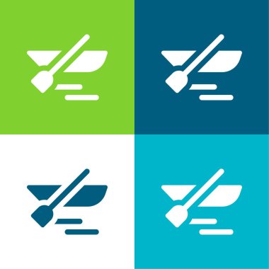 Tekne Düz 4 renk en küçük simge kümesi