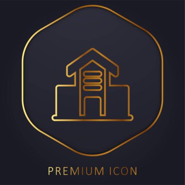 Architecture Building golden line premium logo or icon clipart