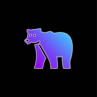 Bear blue gradient vector icon clipart