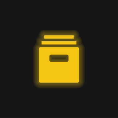 Arşiv sarı parlak neon simgesi