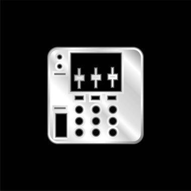 Audio Equalizer Device silver plated metallic icon clipart