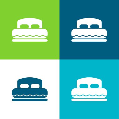 Bir Çift İçin Yatak Düz Dört Renk en az simge kümesi