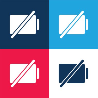 Bir Slash mavi ve kırmızı 4 renk simgesi olan pil