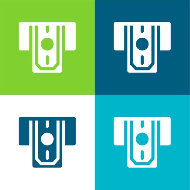 ATM Cash Flat 4 renk en küçük simge seti