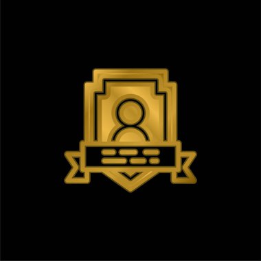 Altın kaplama metalik simge veya logo vektörü