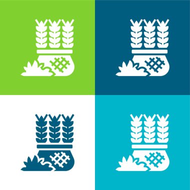 Barley Flat four color minimal icon set clipart