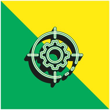 Yeşil ve sarı modern 3d vektör simgesini hedefle