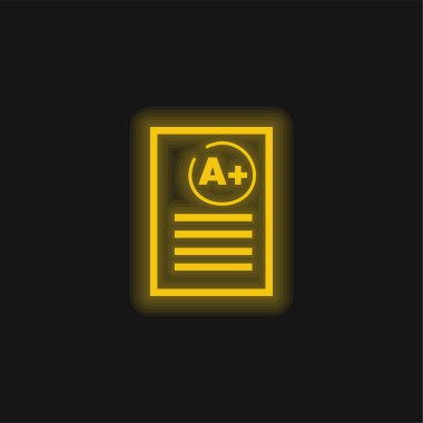 A Best Test Result yellow glowing neon icon clipart