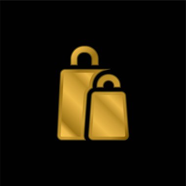 Altın kaplama metalik simge ya da logo vektörü