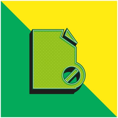 Block File Symbol Green and yellow modern 3d vector icon logo clipart
