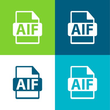 AIF Dosya Sembolü Düz Dört renk minimal simgesi seti