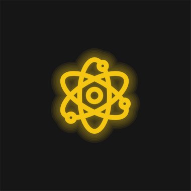 Atom sarısı parlak neon simgesi