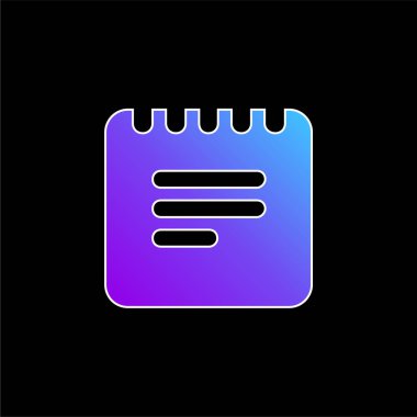 İlkbahar mavi gradyan vektör simgesi ile Siyah Notlar Arayüz Kare Sembolü