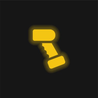 Barkod sarı parlayan neon simgesi