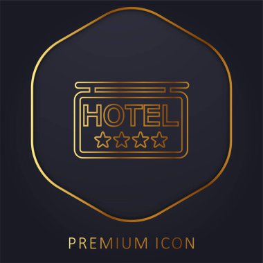 4 Stars Otel İşareti Altın Hat logosu veya simgesi