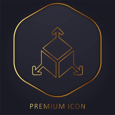 3D altın çizgili premium logo veya simge