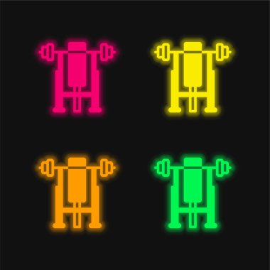 Neon vektör simgesi parlayan dört renk benç