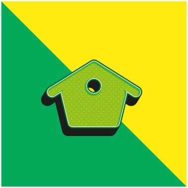 Birds Home Green and yellow modern 3d vector icon logo clipart
