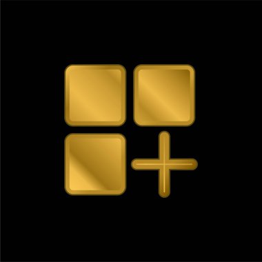 Uygulama altın kaplamalı metalik simge veya logo vektörü