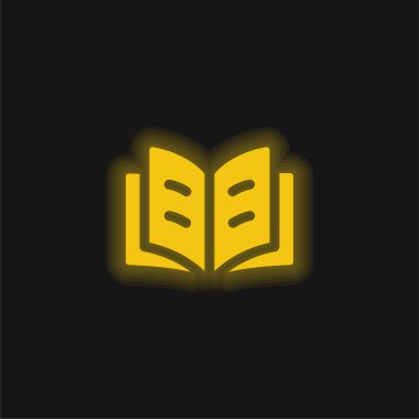 Kitap sarı parlak neon simgesi