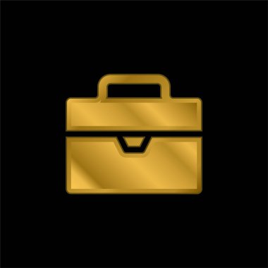 Altın kaplama metalik simge veya logo vektörü