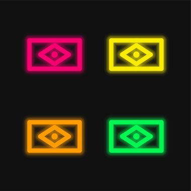 Brezilya Flag dört renk parlayan neon vektör simgesi