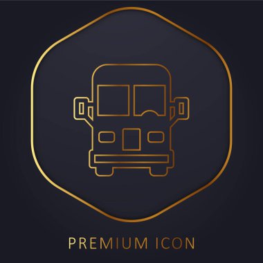 Airport Bus golden line premium logo or icon clipart