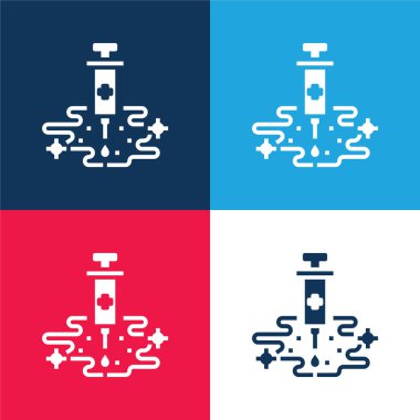 Alerji Aşılar mavi ve kırmızı dört renk en az simge kümesi