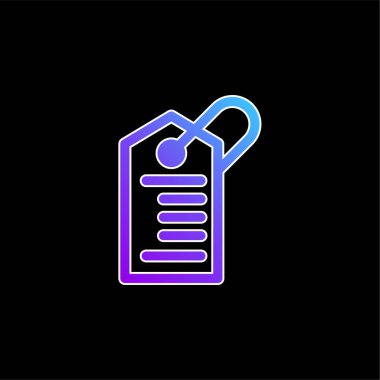 Barkod Etiketi mavi eğimli vektör simgesi