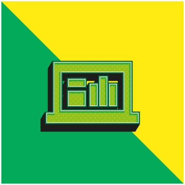 Analiz Yeşil ve Sarı 3D modern vektör simgesi logosu