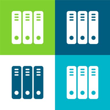 Bağlayıcılar Düz 4 renk en küçük simge kümesi