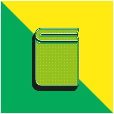 Kitap Yeşil ve Sarı Modern 3D vektör simgesi logosu