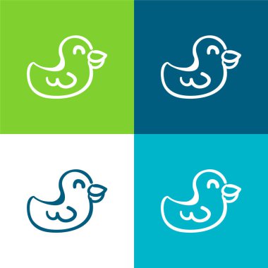 Kuş eli çizilmiş Hayvan Oyuncağı Düz 4 renk simgesi