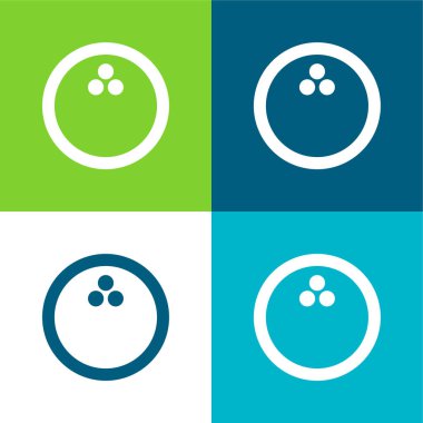 Bowling Topu Düz 4 renk en az simge kümesi