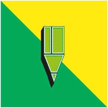 Siyah Kalem Ucu Yeşil ve Sarı 3D vektör simgesi