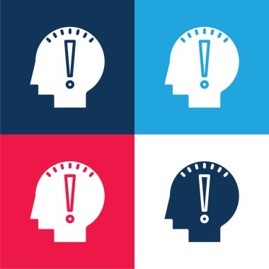 Mavi ve kırmızı dört renk simgesi setine başla