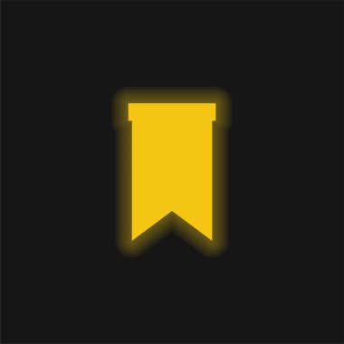 Yer imi sarı parlak neon simgesi