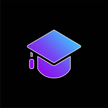 Büyük Mortarboard mavi eğimli vektör simgesi
