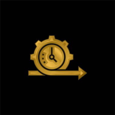 Çevik altın kaplama metalik simge veya logo vektörü