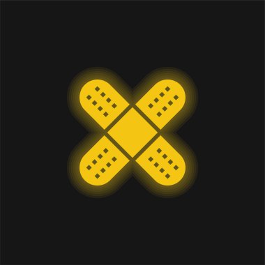 Sargı bezi sarı parlak neon simgesi