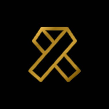 Altın kaplama metalik simge veya logo vektörüne yardımcı olur